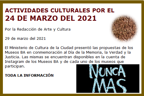 ACTIVIDADES CULTURALES 24 DE MARZO